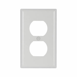 Eaton Cooper Wiring Duplex Receptacle Wallplate, White 1 Gang