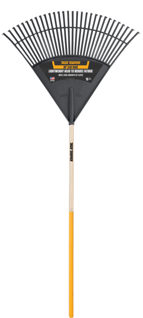 True Temper 1922800 Poly Leaf Rake with Cushion Grip on Hardwood Handle