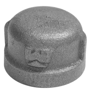 B & K Industries Galvanized Cap 150# Malleable Iron Threaded Fittings 1"