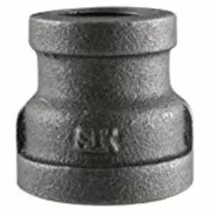 B & K Industries Black Reducing Coupling 150# Malleable Iron Threaded Fittings 1/2" x 1/4"