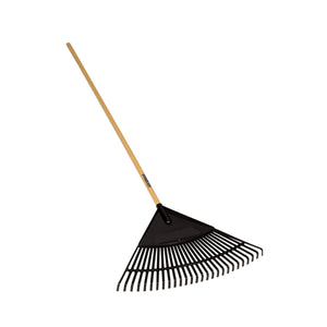 Seymour Midwest 24" Black Poly Leaf Rake, 48" Wood Handle