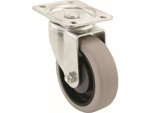 Shepherd Hardware 5-Inch Swivel Plate Caster, Rubber Wheel, 300-lb Load Capacity