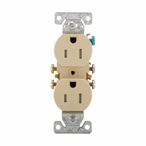 Eaton Cooper Wiring Residential Grade Duplex Receptacle 15A, 125V Ivory (Ivory, 125V)